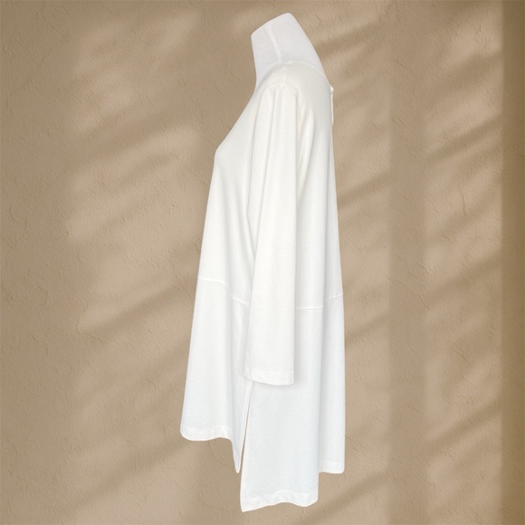 Bryn Walker White Boxy 3/4 Sleeve Tunic Dress Oversized Lagenlook Women’s Medium - Picture 4 of 6